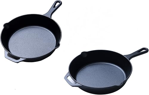 Miniatura 11 de Hierro fundido, sartén pre-sazonada con mango de silicona (10 pulgadas)