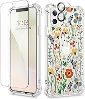 Vista 106 de GVIEWIN - Funda para iPhone 11 con protector de pantalla + protector de lente de cámara, cubierta protectora transparente suave de poliuretano