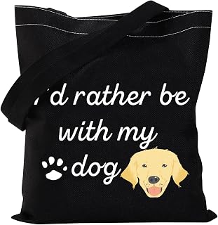 Dog Lover Tote Bag Dog Mom Gifts I’d Rather be with My Dog Owner Reusable Shopping Bag