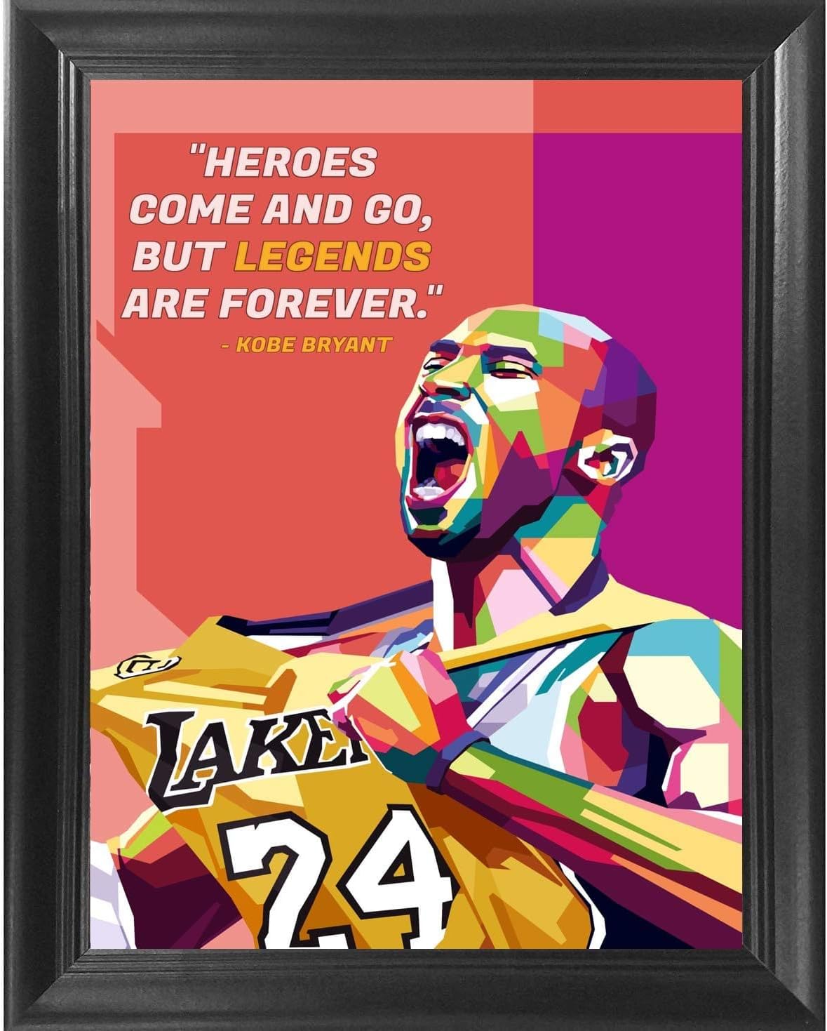 Amazon Com Kobe Bryant Pop Art Legends Quote Poster Wall Art Decor Framed Print 12x16 Premium Canvas Painting Like Textured Posters La Lakers Nba Basketball Fan Memorabilia Gifts For Guys