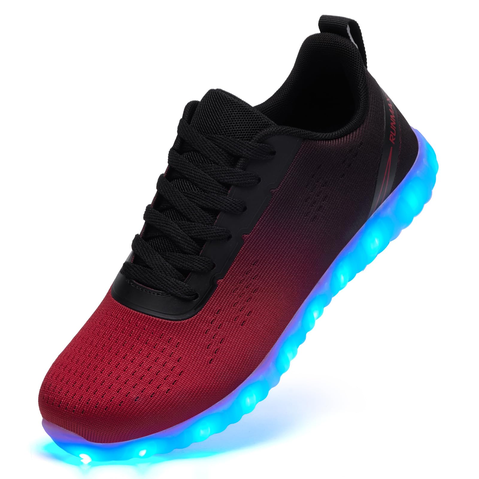 BosenHulu Light Up Shoes for Women Men USB Charging LED Shoes Adult Halloween Dancing Glowing Luminous Trainers Gradient Colors Mesh Upper Party Revel Flashing Sneakers