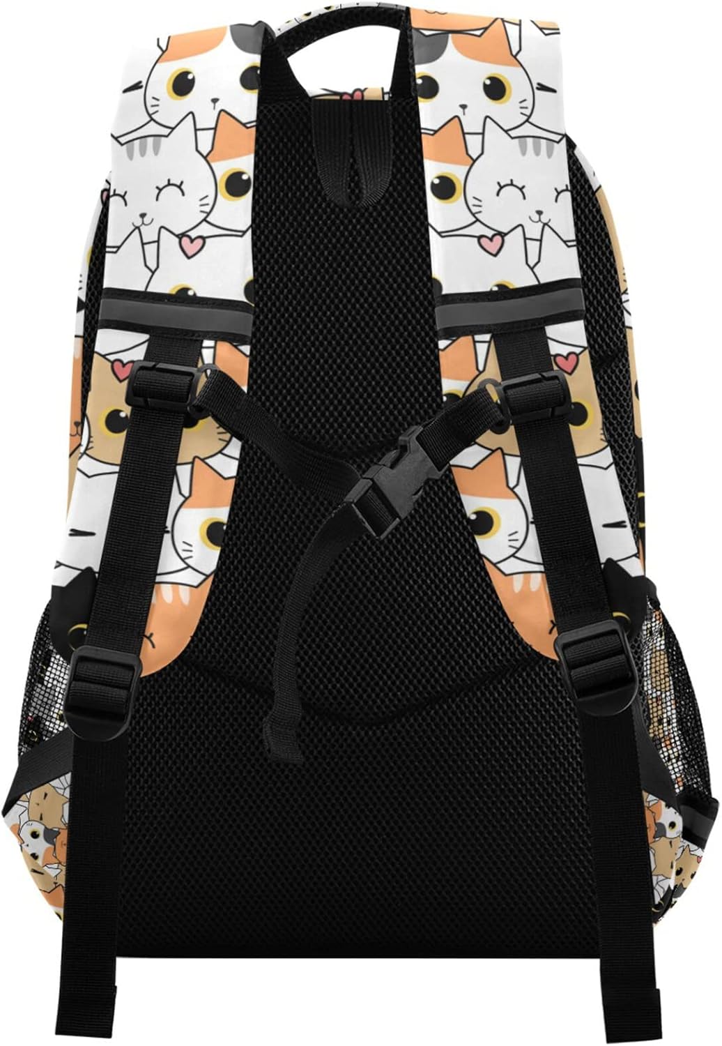 Sinestour Cute Cat School Backpack for Boys Girls Portable Wide shoulder strap Backpack Lightweight Travel Bag College Casual Daypack with Reflective Strip Large - Image 2