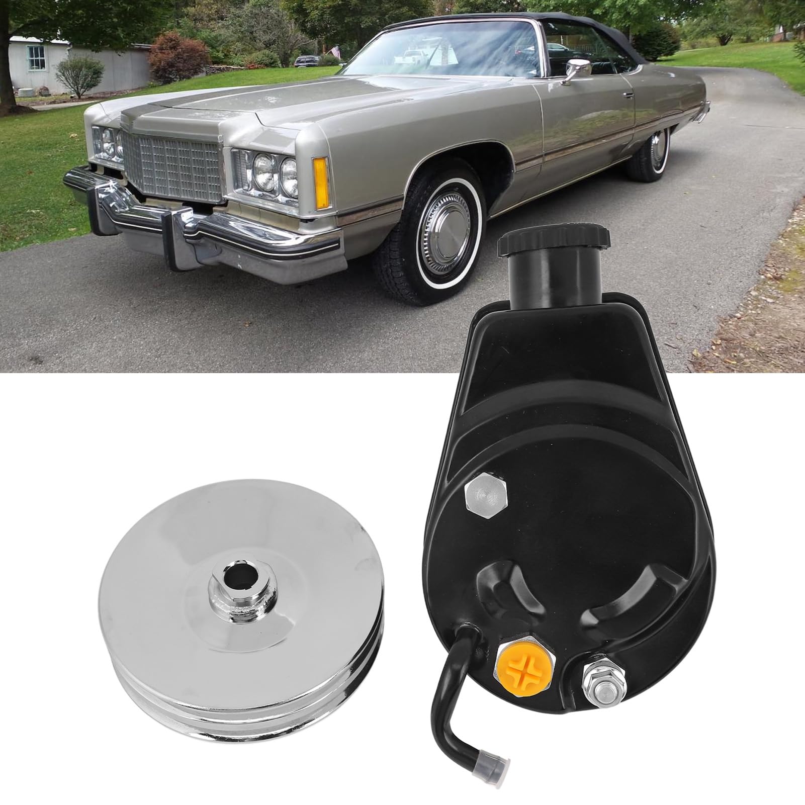 Pompa Wspomagania Układu Kierowniczego Lekkie Elementy Koło Pasowe z Podwójnym Rowkiem dla Nova Bel Air Biscayne Caprice Kingswood, Pasuje do Bel Air 1970-1972, Pasuje do