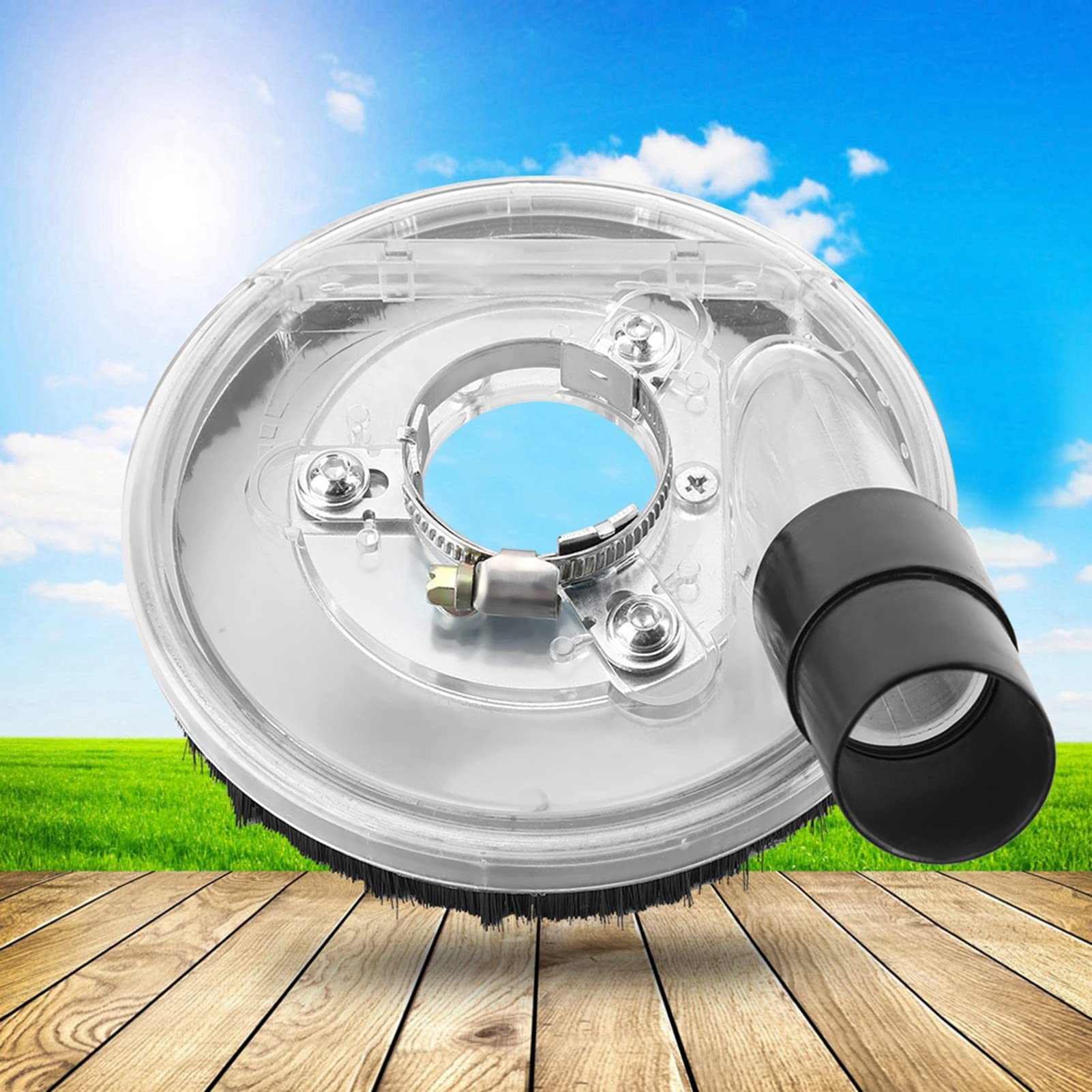 Lybunair 80mm 125mm Clear Vacuum Dust Shroud Dry Grinding Cover for Angle Grinders and Hand Grinder