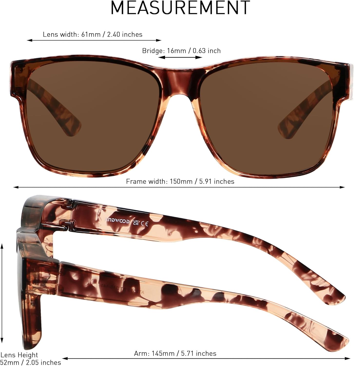 ANDWOOD Fit Over Glasses Polarized Sunglasses for Women Men Oversized Square Shades UV400 Protection - Image 6