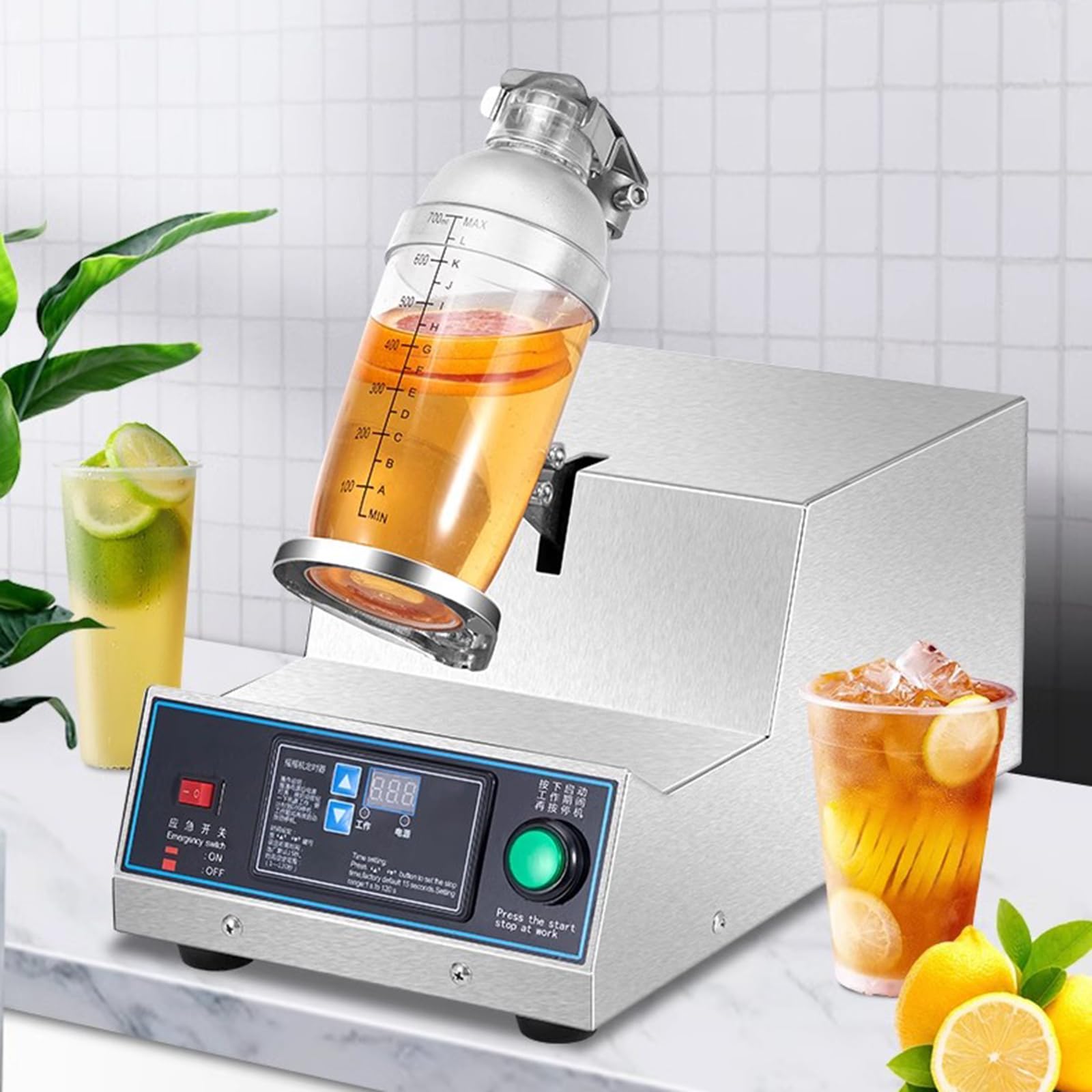 Shaker automatico per il tè al latte, macchina per agitare il tè al latte a testa singola, con temporizzazione regolabile da 0 a 180 secondi, velocità 304 giri/min/min, tazza da 350 ml-700 ml