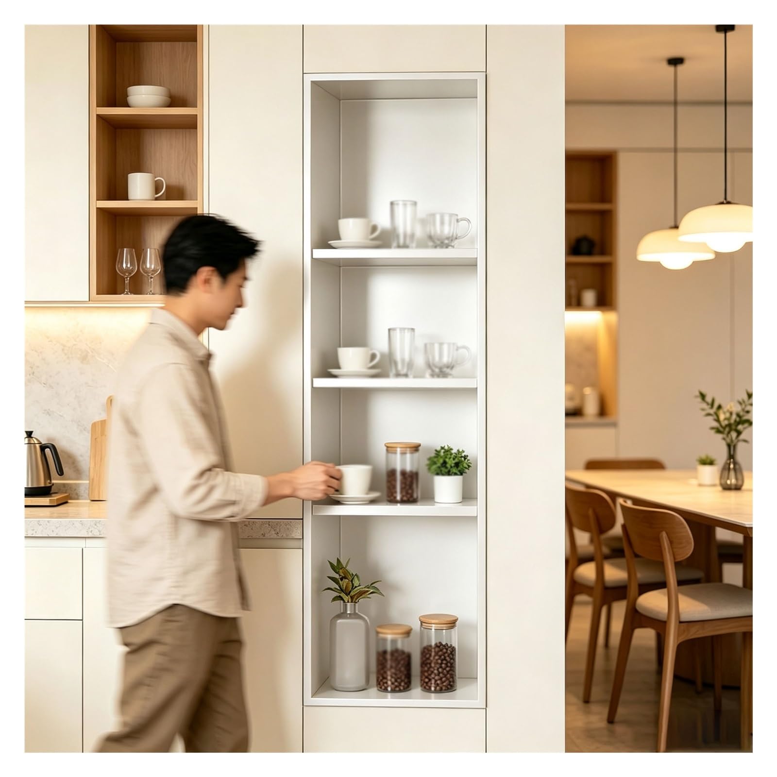 Estanteria Ducha, Librería, Estanterias De Pared para Todos Los Espacios | Fácil De Limpiar Estanteria Esquinera, Empotrado Bathroom Storage(White,1200x280x125mm)