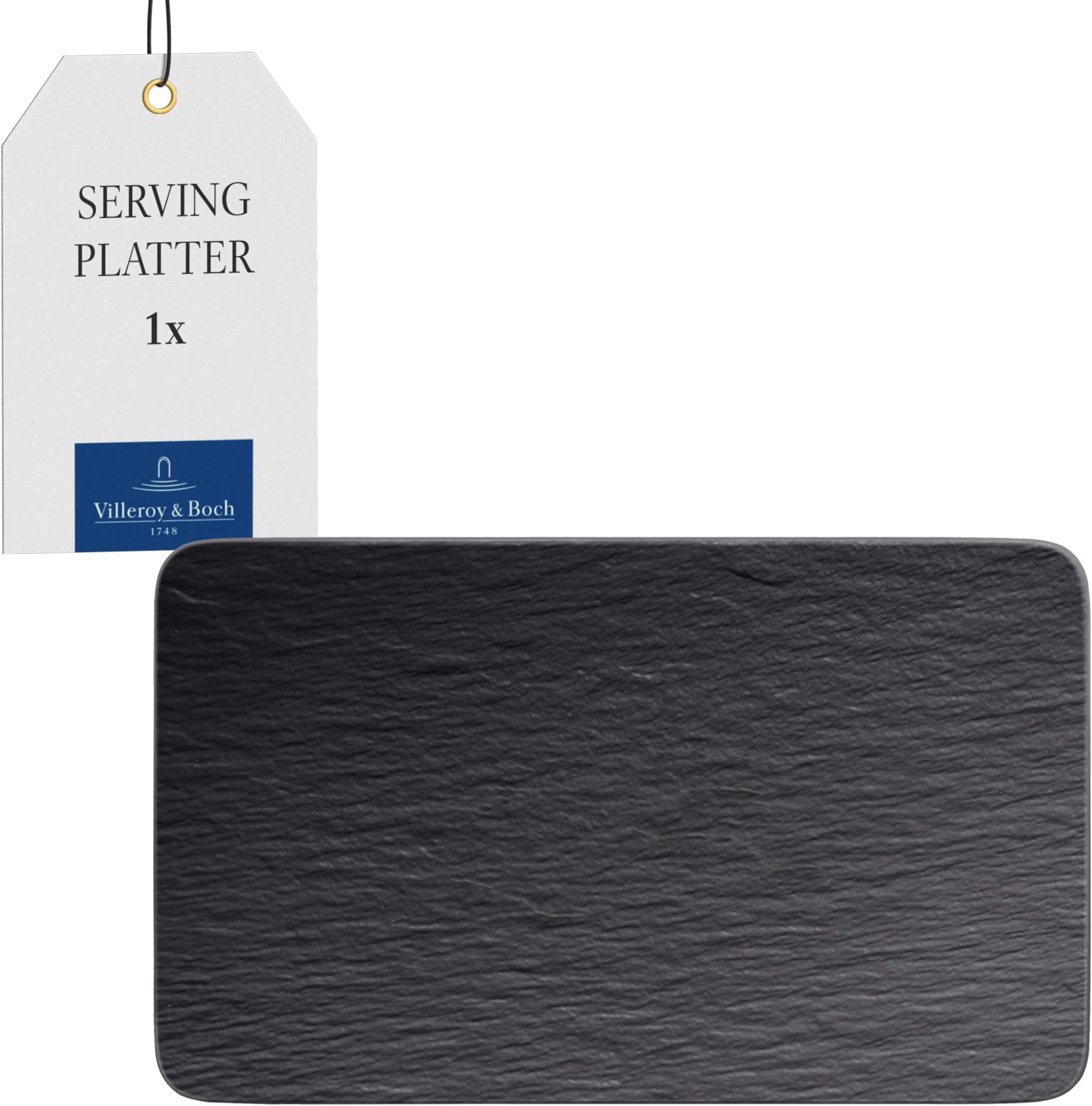 Manufacture Rock Serving Platter Black, Dishwasher Safe, Microwave Safe, Large Platter, Serving Board, Dining Table, Dinnerware, Tableware, Premium Porcelain