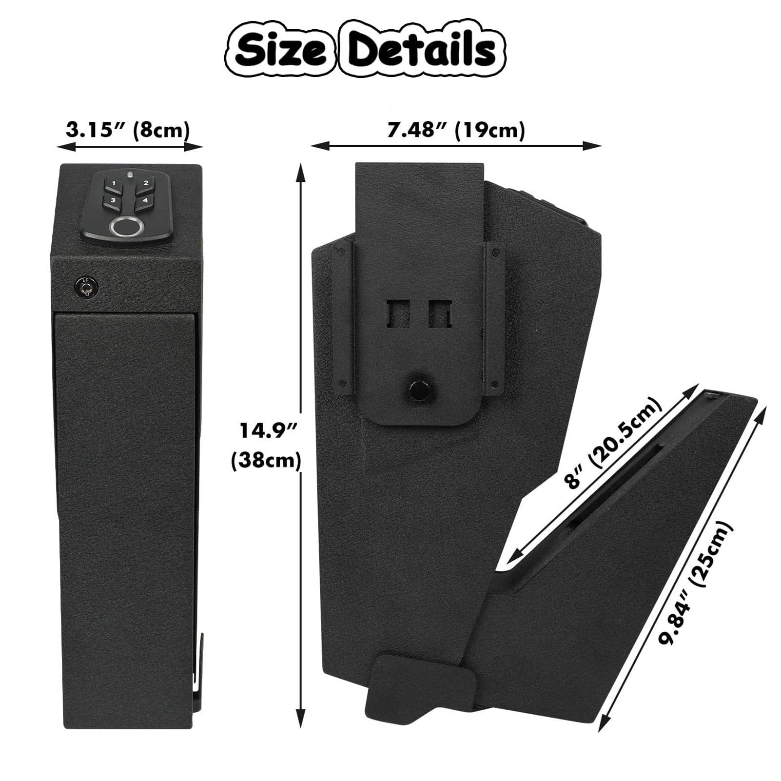 Caja Fuerte Biométrica para Armas con Huella Dactilar - Acceso Rápido, Desplegable para Pistolas, Montaje Único para el Escritorio