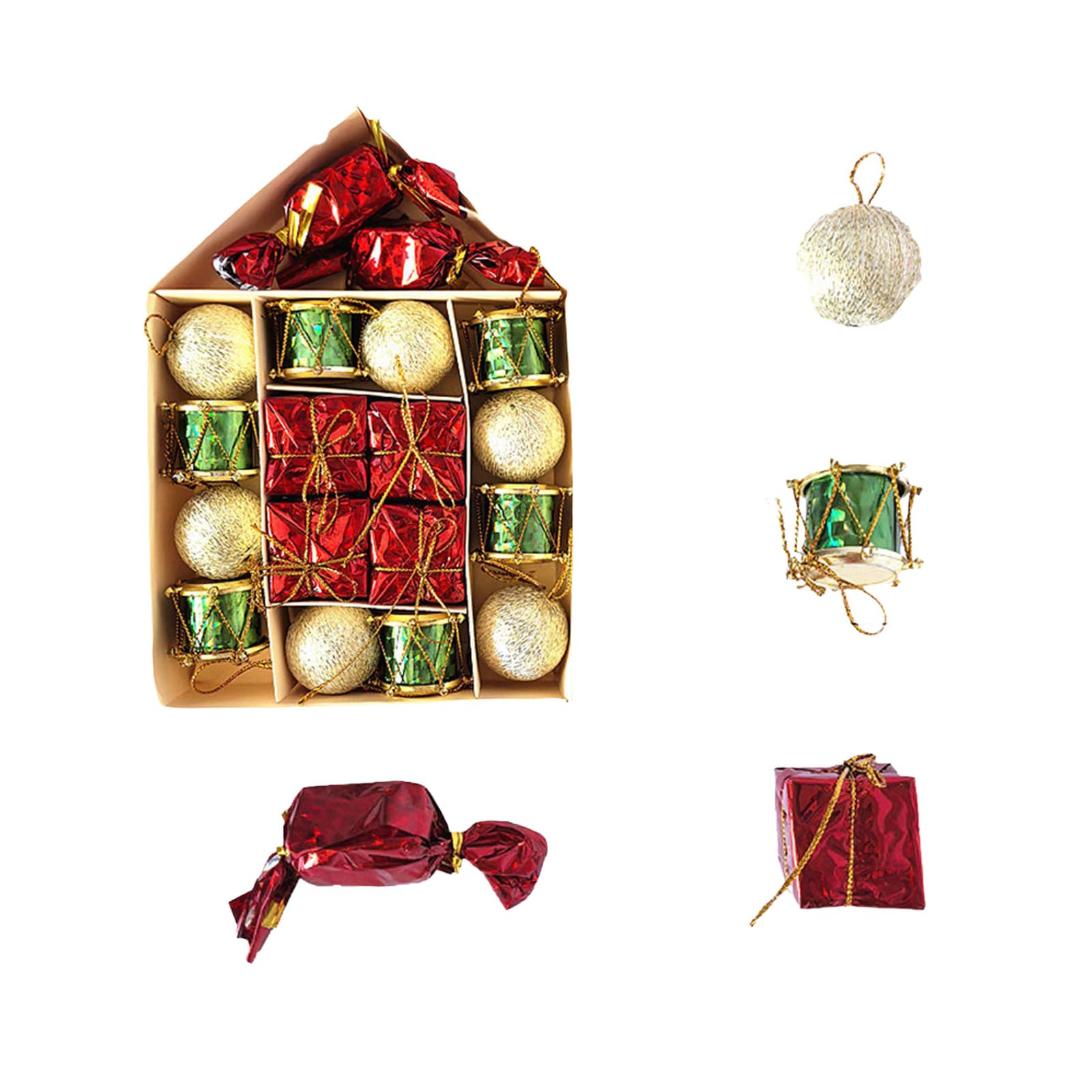 carotoe 20PCS Christmas Sphere Ornamentation Colorful Strong Plan Metal Cycle Suspended Deck for Annually Celebratory Use Christmas Ornamentation Variety Pack