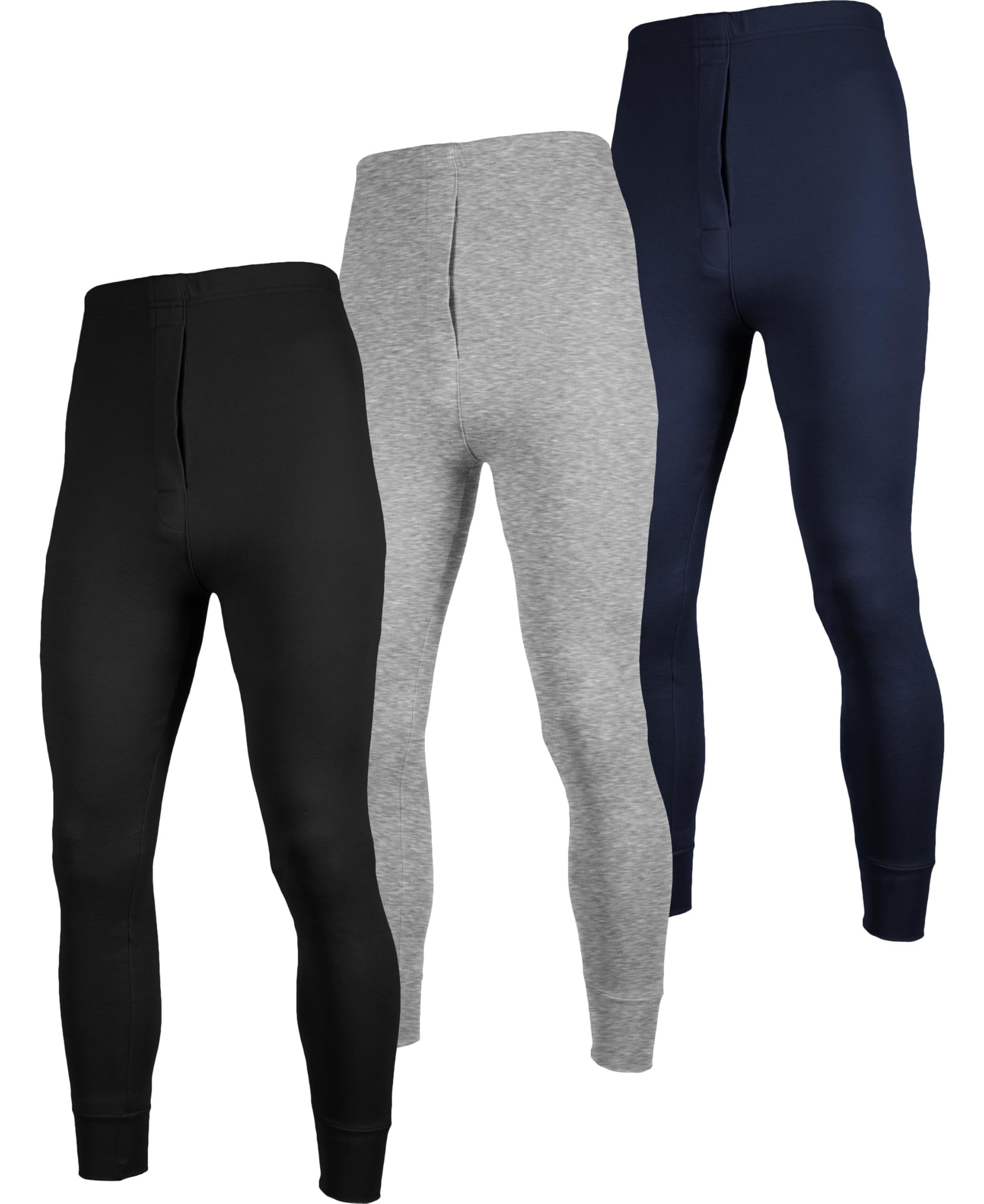 Andrew Scott Herren-Thermounterwäsche, 3er-Pack, Premium-Baumwolle, lange Thermounterwäsche