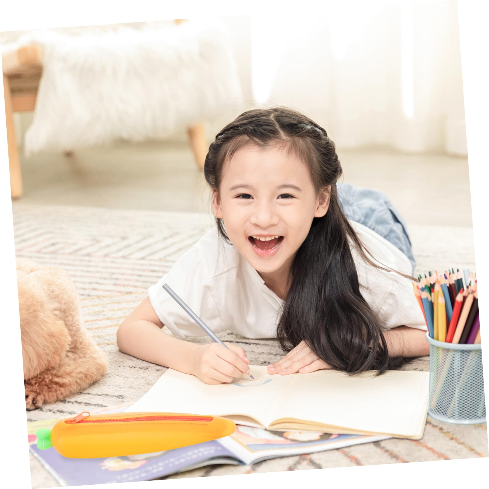 LALAFINA 6pezzi Astuccio Silicone Portapenne Per Organizer Per Cancelleria Scuola e