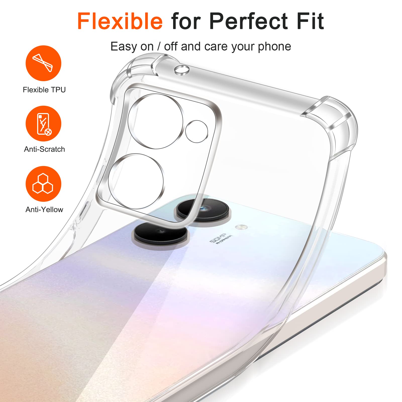 Ivoler Silikon Hülle Für Xiaomi Mi 10 5G – Transparent, Stoßfest, Mit Schutzkanten, TPU