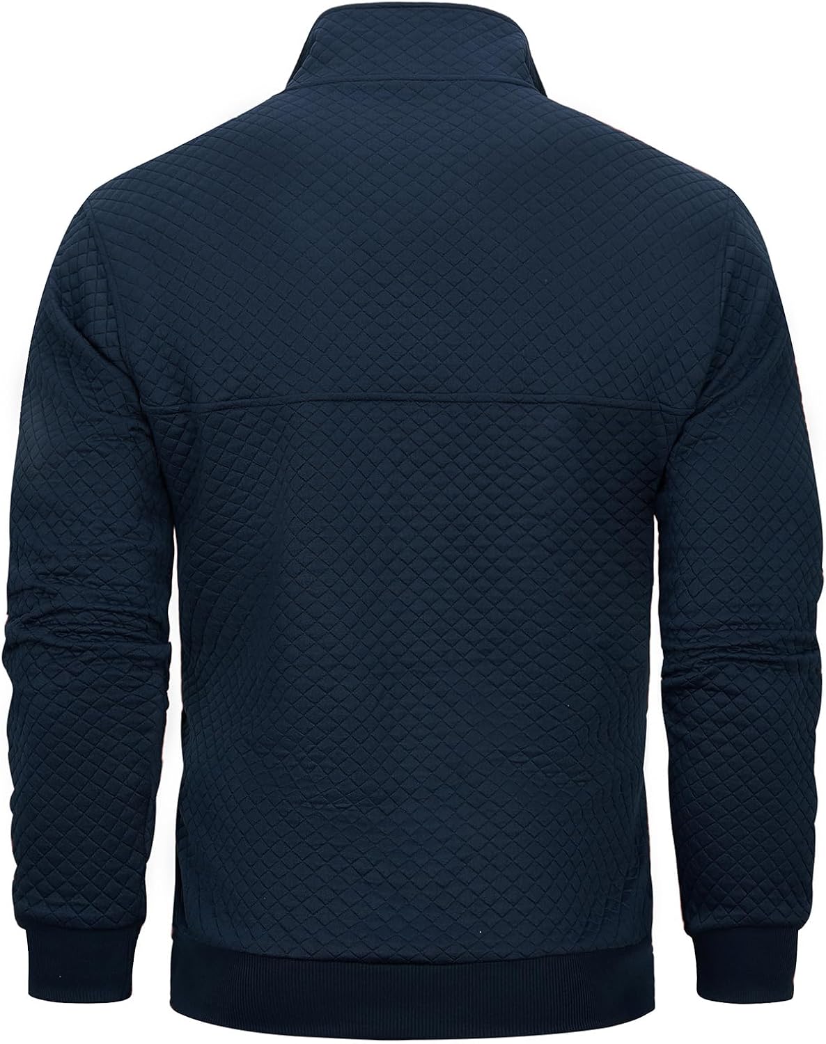 Casual Sweatshirts for Men Pullover Mens Long Sleeve Button Stand Collar Quilted Sweatshirt with Pocket - Image 6