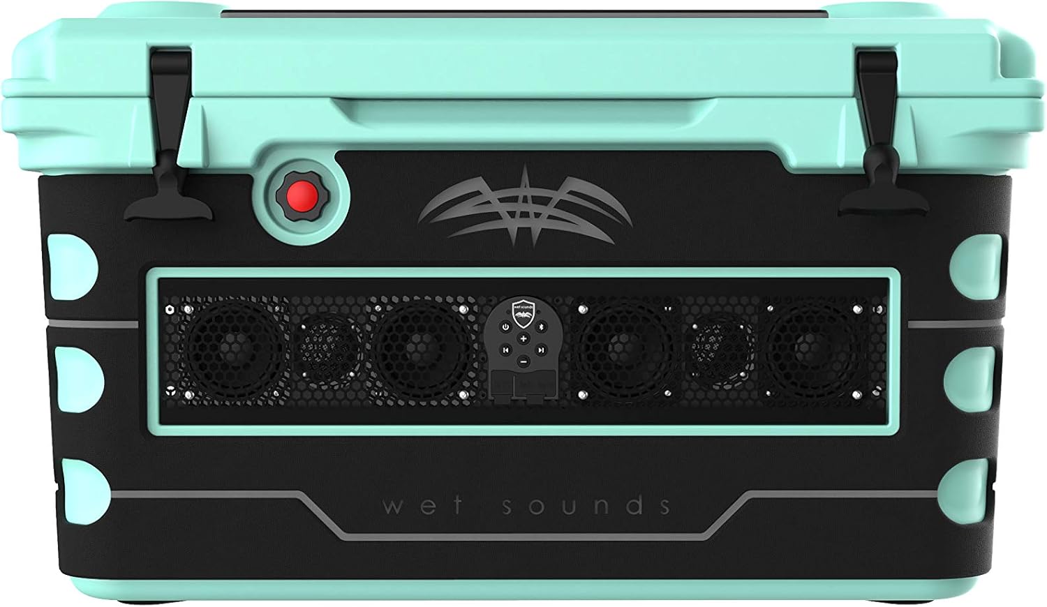 Wet Sounds Stealth SHIVR-55-SFM Seafoam High Output Audio Cooler Speaker System + Full Gator Step Kit - Black Over Gray
