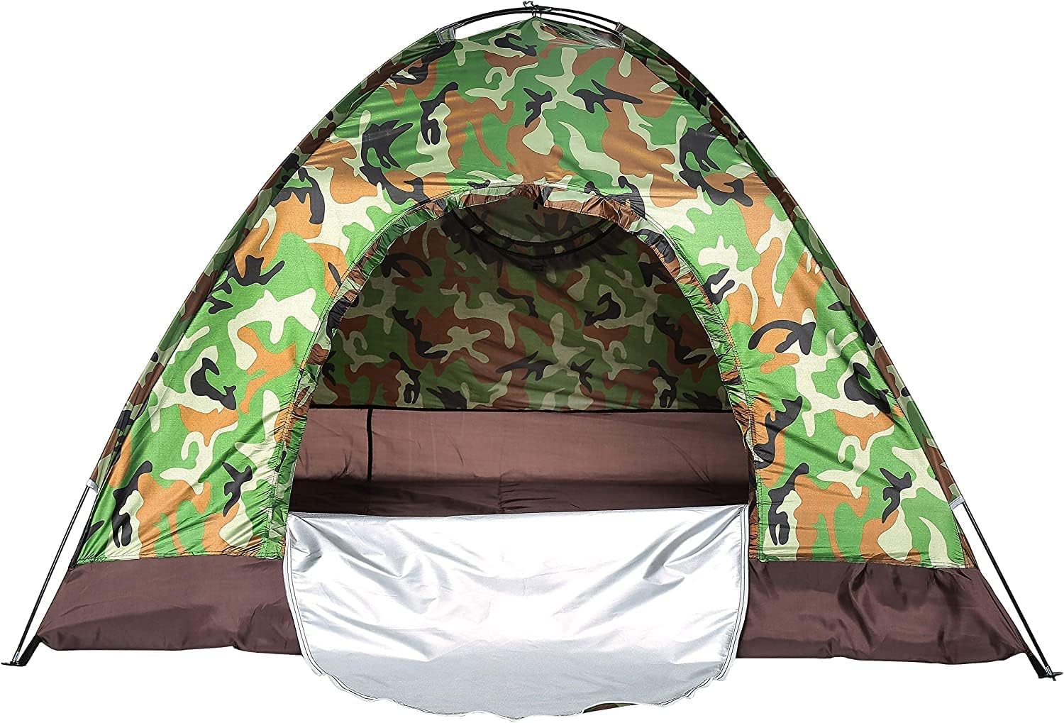 Waterproof windproof ultraviolet-proof outdoor travel camping 3-4people camouflage multifunction rainning proof tent - Bottom Black/Silver