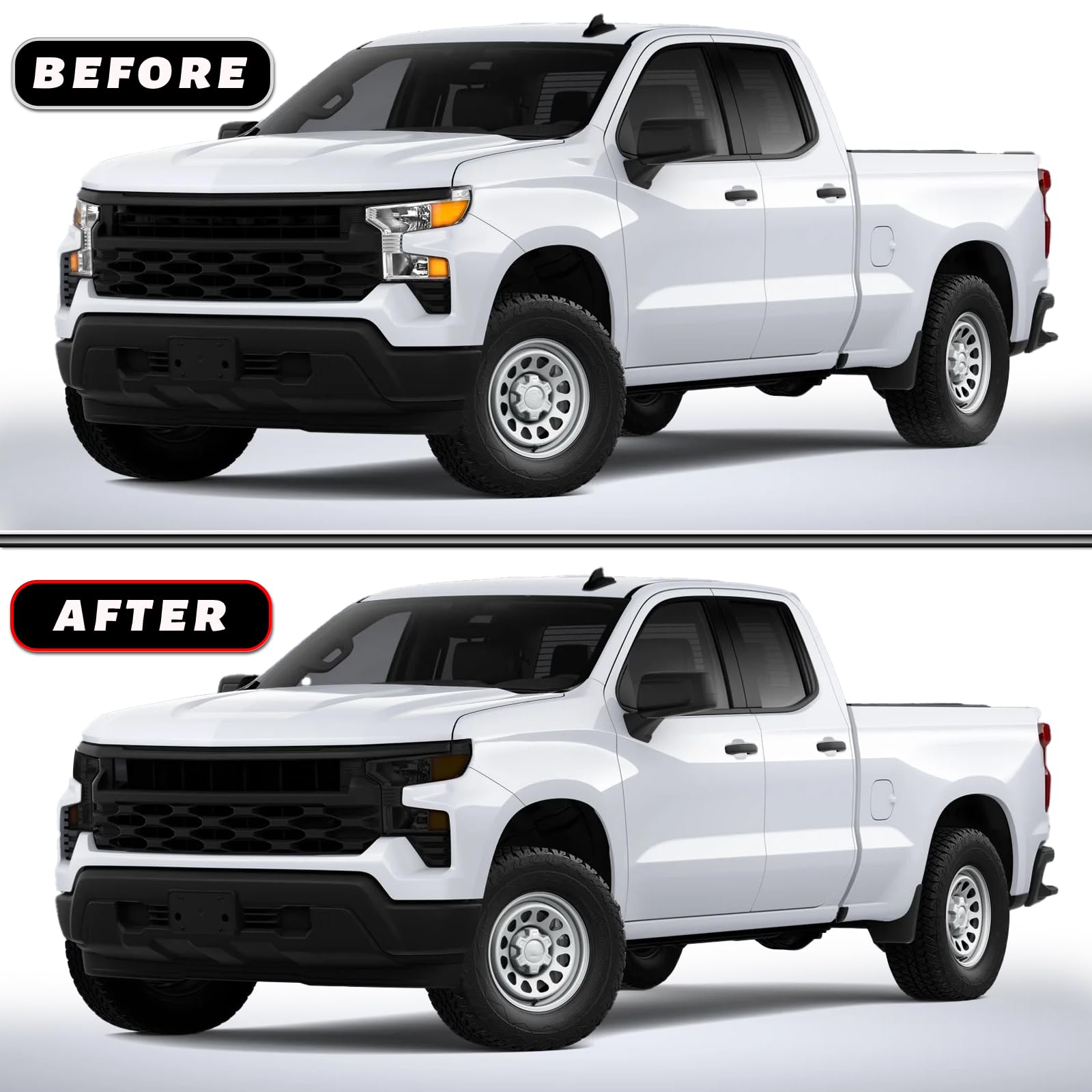 FOR 14-15 CHEVY SILVERADO SMOKE HEAD LIGHT PRECUT TINT COVER - Foto 8