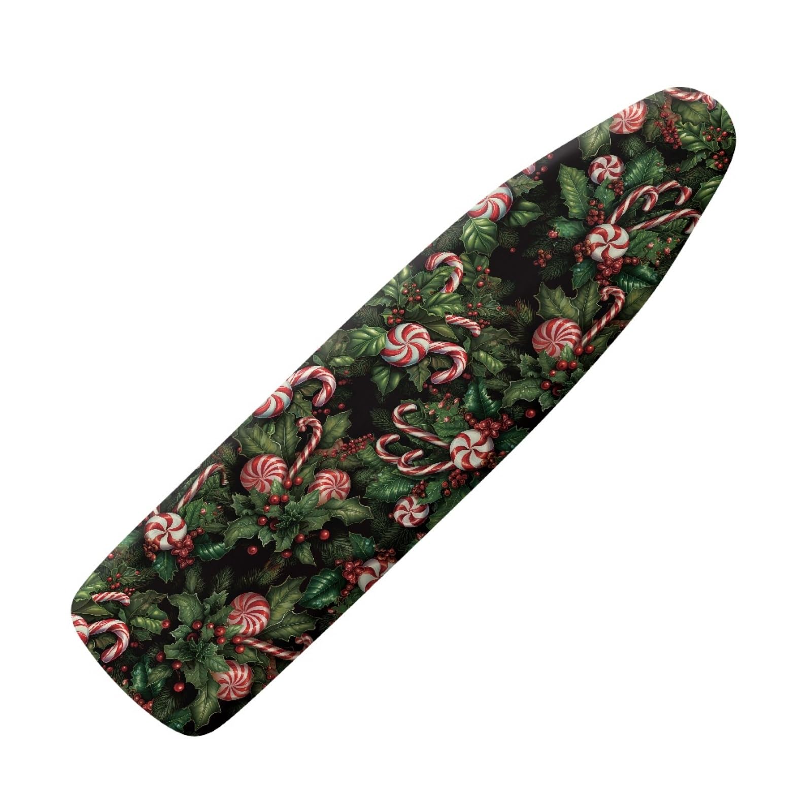 Wanyint Christmas Candle Cane Print Ironing Board Cover 16x55 with Hook and Loop Fasteners Easy to Install Heat Reflective Blue Washable