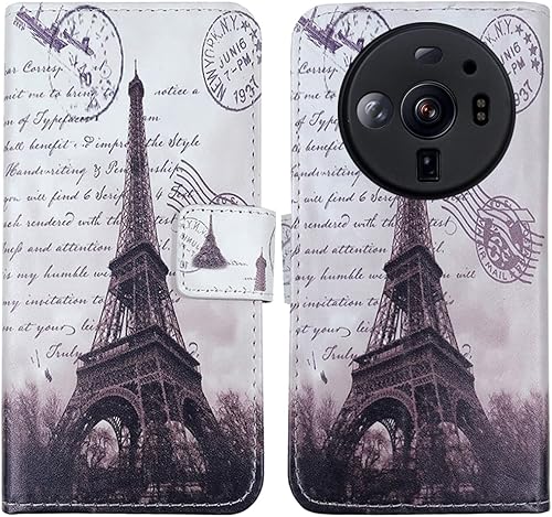 Miniatura 7 de Pattern Wallet Design Flip PU Leather Cover Skin Protection Case TPU Silicone Shell for Xiaomi 12S Ultra 6.73" (Wolf)