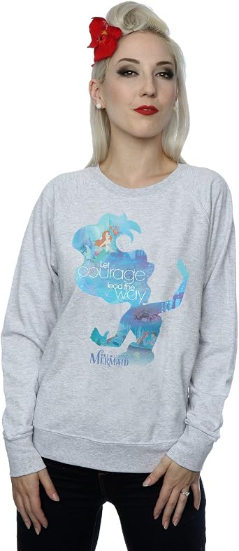 Disney Donna Princesses Ariel Filled Silhouette Felpa Medium Heather Grey :  Amazon.it: Abbigliamento