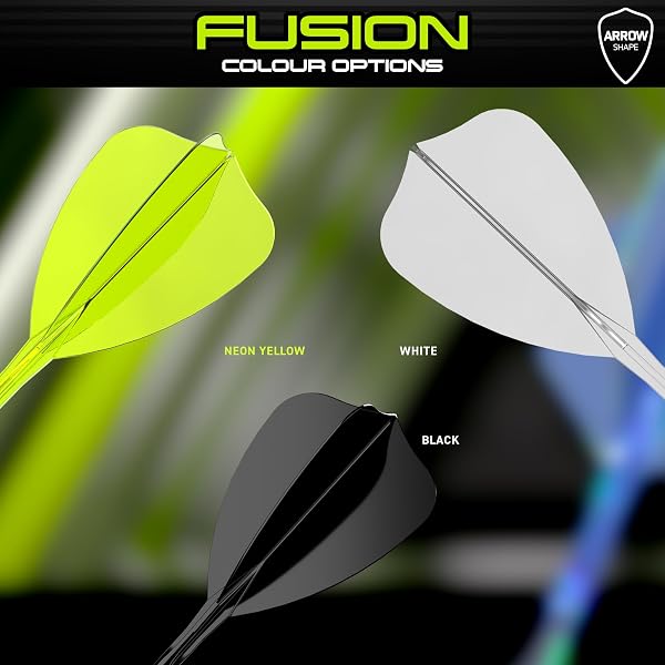 WINMAU Darts Fusion Integrated Flight & Shaft System - Arrow Shape And Design - Available in Short, Intermediate & Medium - Variety of Colours - 4