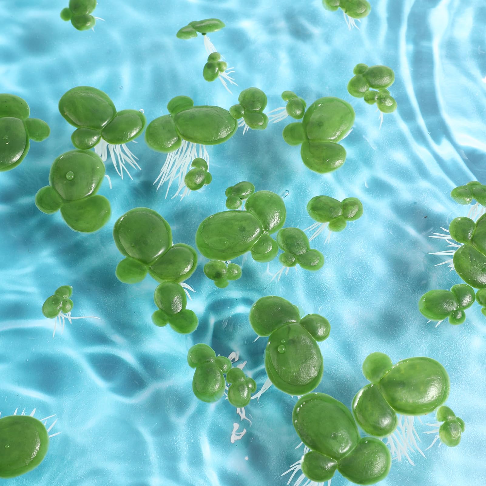 4paquetes Decoración Acuática Artificial De Plástico De Planta Flotante Simulada para Acuarios y Peceras Verde Natural