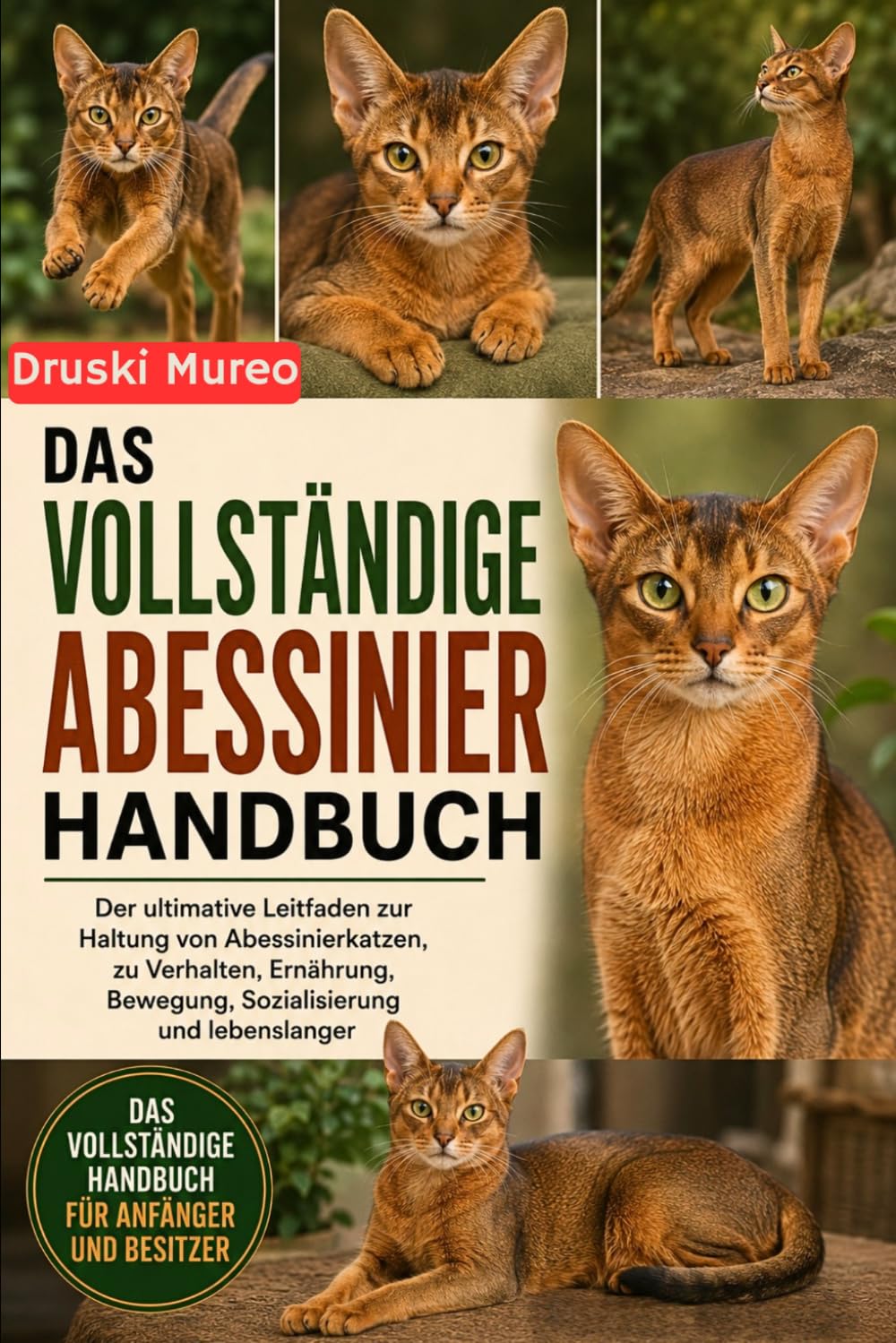 DAS VOLLSTÄNDIGE ABESSINIER-HANDBUCH: Der ultimative Leitfaden zur Haltung von Abessinierkatzen, zu Verhalten, Ernährung, Bewegung, Sozialisierung und lebenslanger
