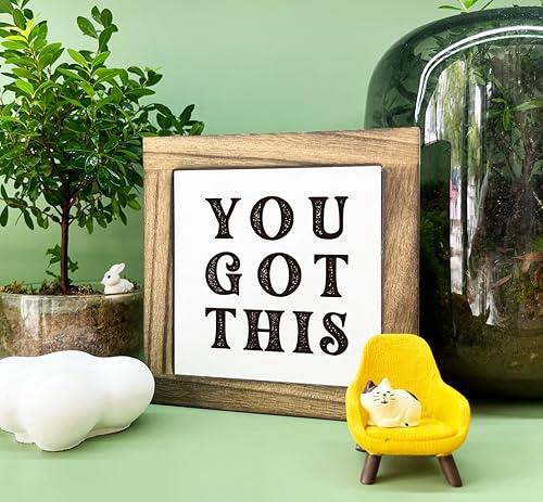 Miniatura 3 de Letrero inspirador, caja de madera con placas de madera, letrero de decoración rústica, arte de mesa de decoración del hogar de granja, letrero