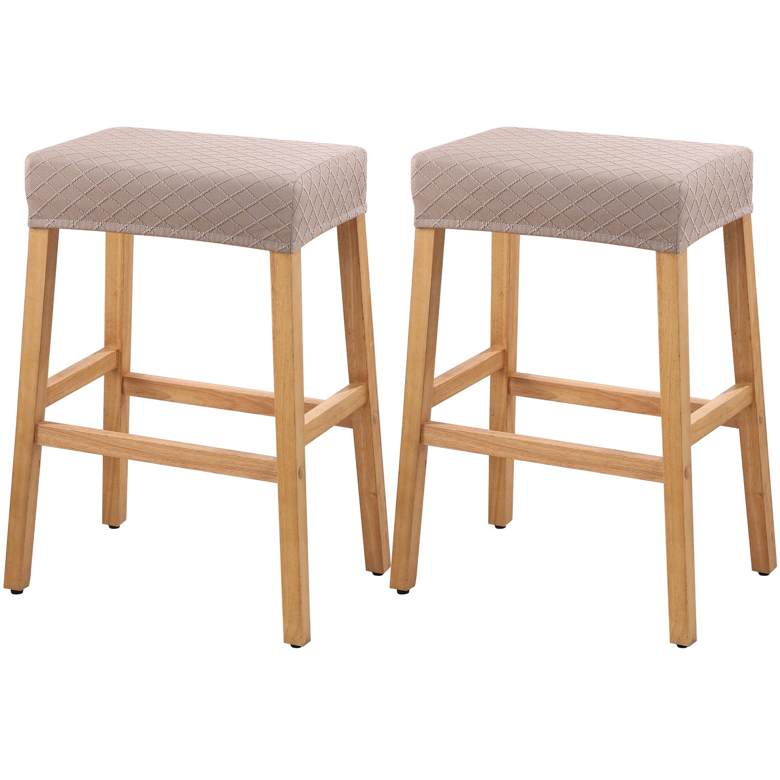 YISUN Stool Covers Rectangle - 2 Pack Stretch Waterproof Saddle Seat Cover Counter Bar Stools Bar Chairs Covers Kitchen Island Chairs Cushion Protector