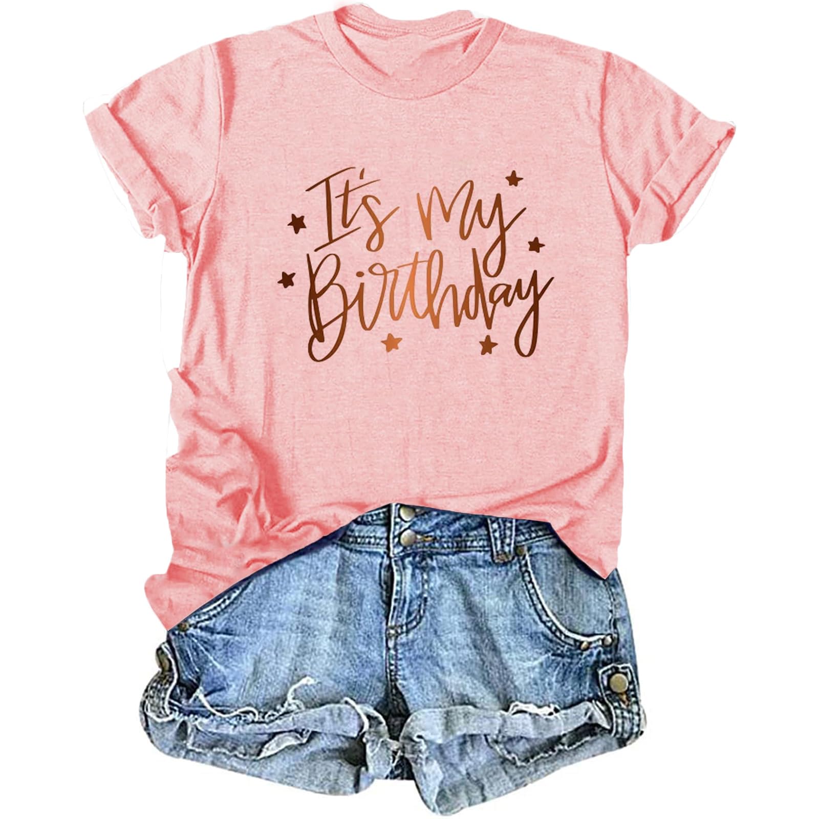 Birthday Shirts for Women Cute Birthday Girl Graphic Shirts Party Gift Tee Tops