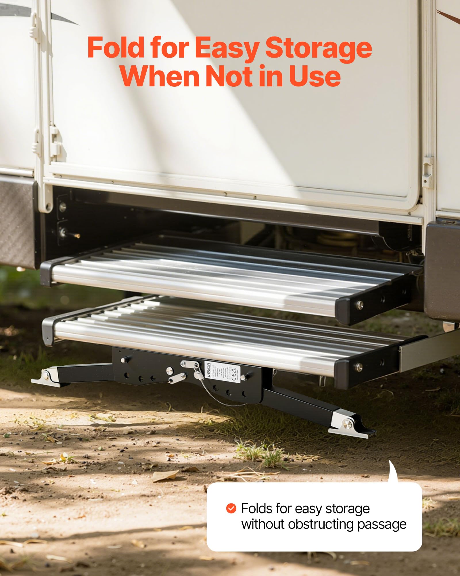 VEVOR Stabilisateur de Marche pour Camping-car, Kit Stabilisateur d'Escalier Réglable en Hauteur 76,2-381 mm, avec Revêtement en Poudre en Acier, Pliable, Accessoire pour Caravanes à Sellette