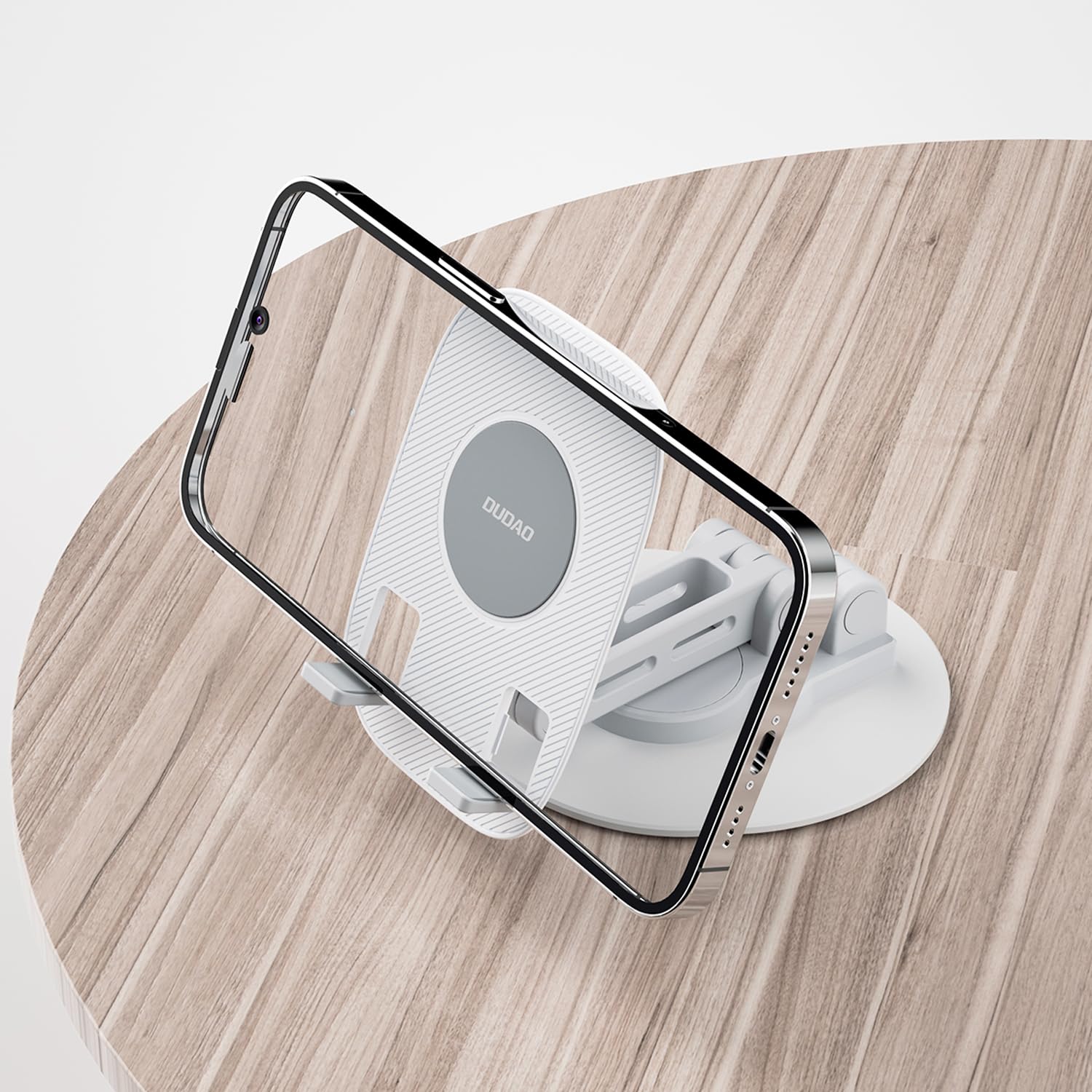 DUDAO F17S iPad & Mobile Holder Stand, Adjustable Angle Height Phone Stand for Desk Foldable Anti-Slip Tablet Stand Compact Design Compatible with All Mobile Phones, iPad, Tablet 3