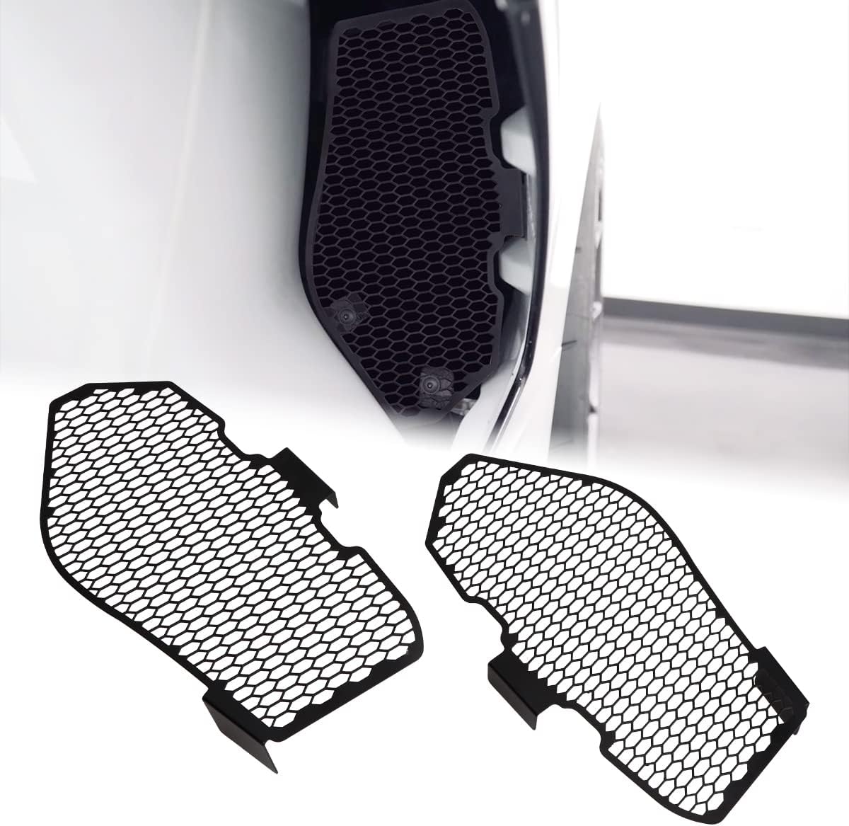 2PCS Side Intake Grille Guard Set, Driver and Right Passenger Side Front Bumper Grille Grill Cover, Side Pair Radiator Air Intake Vent for Corvette C8 Stingray 2020-2024 (Black)