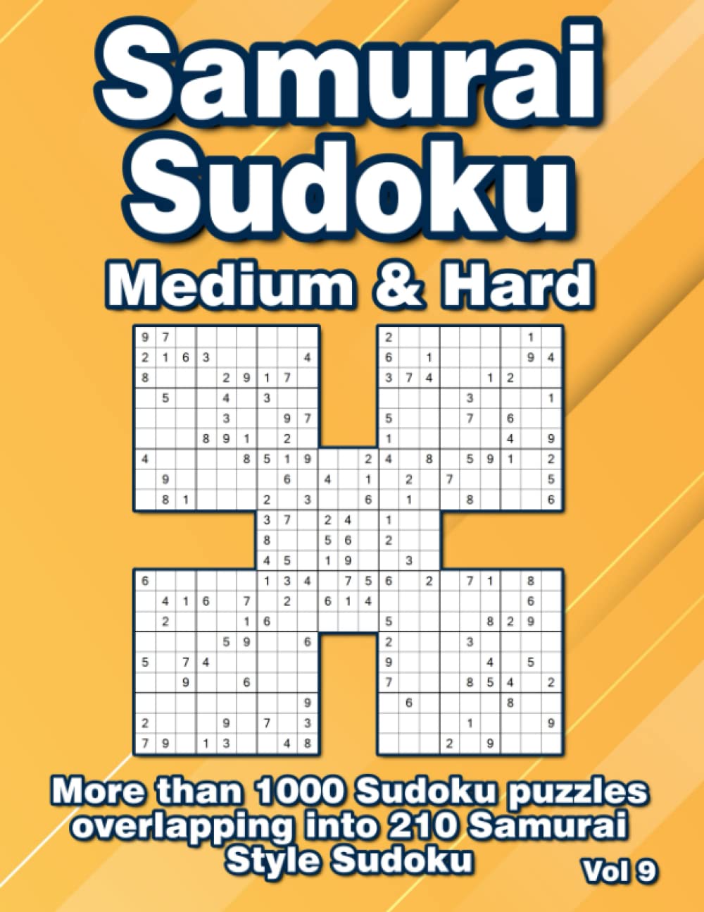 Sudoku Puzzle Book with Medium & Difficult Samurai Style Puzzles: 210 Samurai Sudoku for Adults and Clever Kids