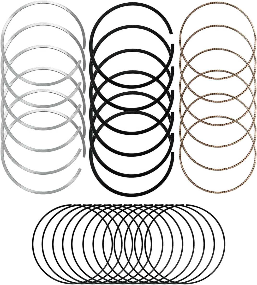 68078776AA STD Engine Piston Ring Set Fits for 2011-2024 Chrysler 300 Jeep Wrangler Dodge Ram ProMaster 1500/2500/3500 3.6L V6