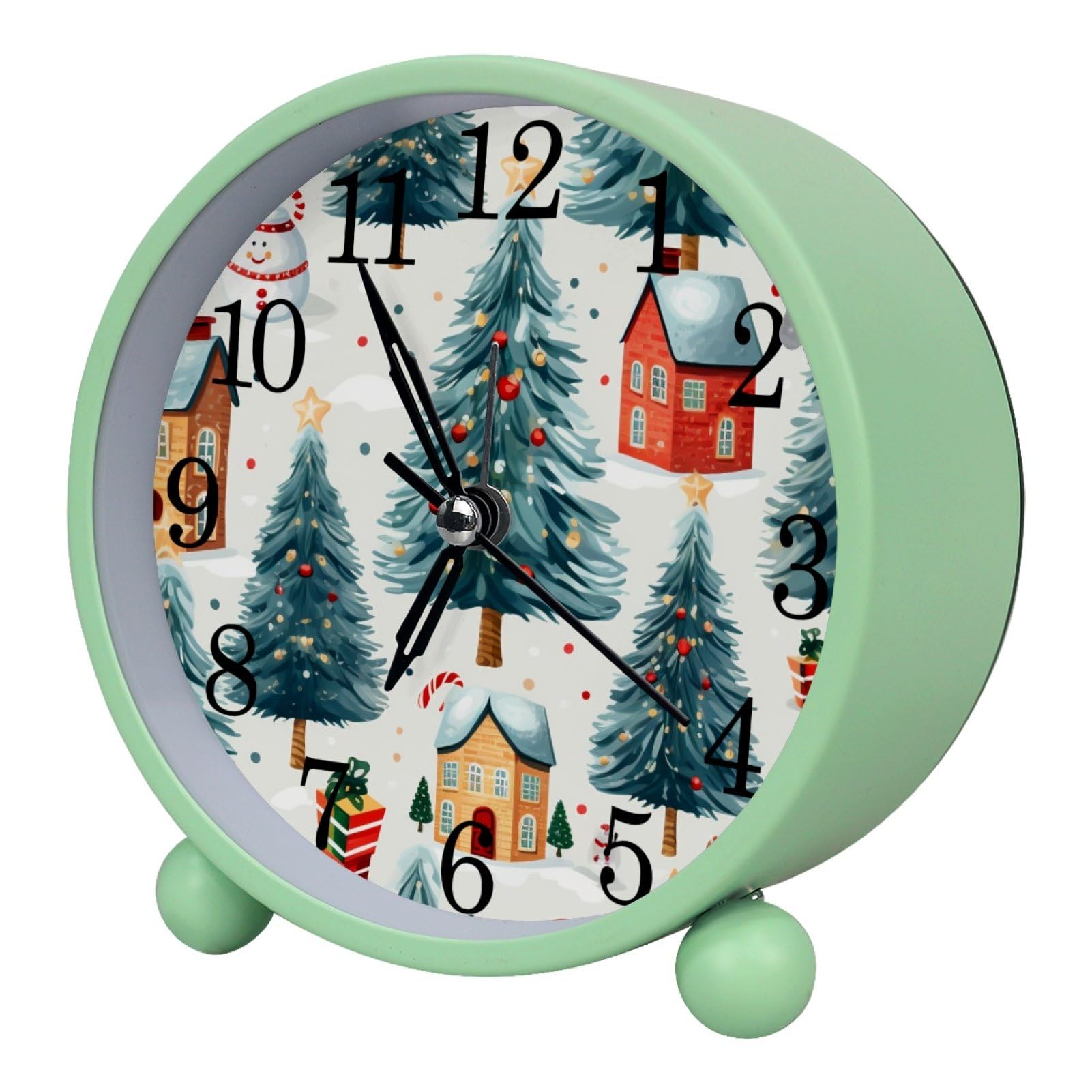 etoenbrc Battery Operated Clock Slient Plastic Table Clock Battery Operated Bedside Alarm Clock with Light for Bedroom Living Room(Color53)