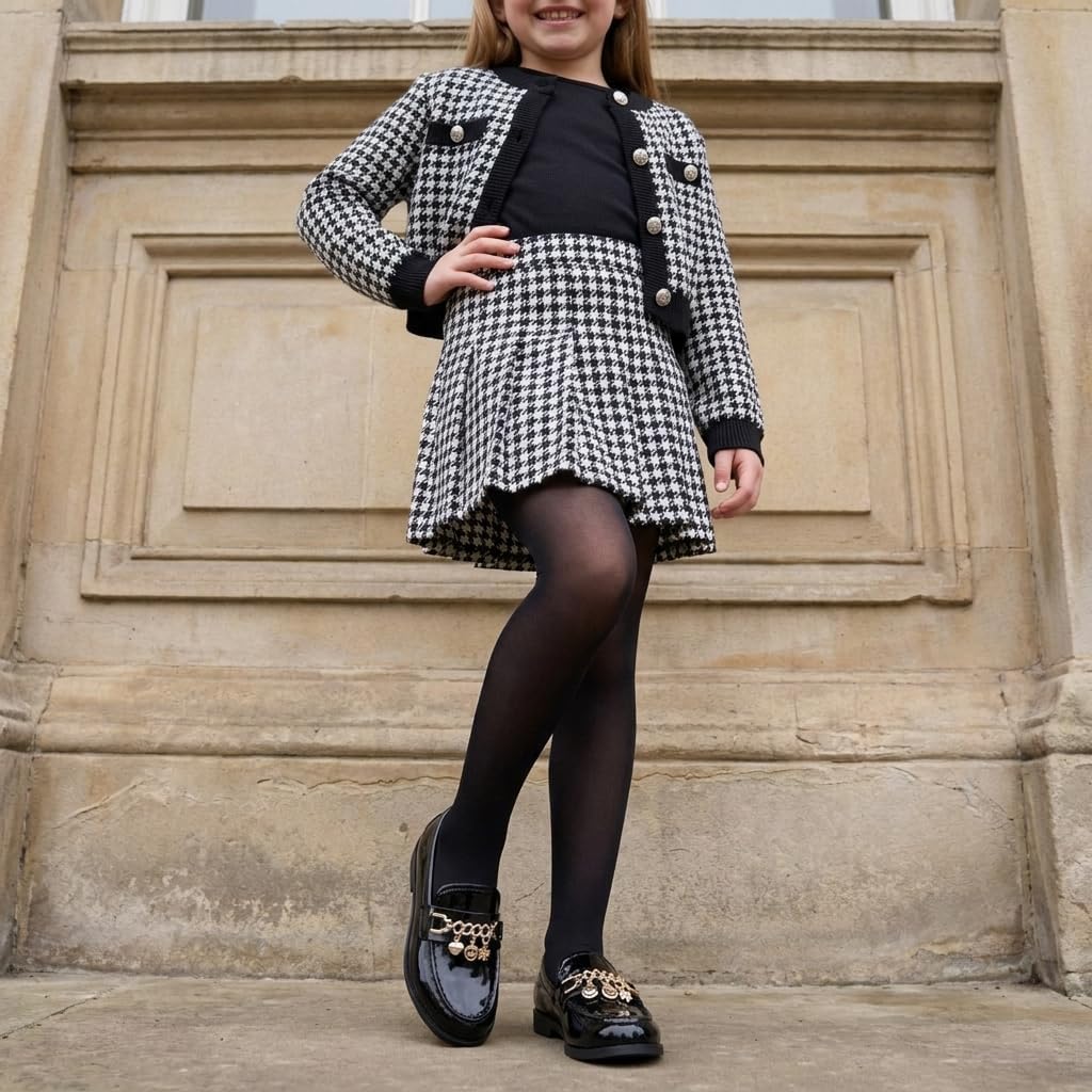 CUSHIONAIRE Rye Kids Dress Shoes Penny Loafers for Kids with Charm Chain