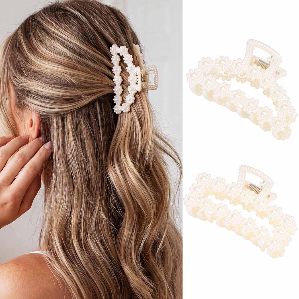 Reaky Pearl Ladies Medium Pearl Hair Claw Clip