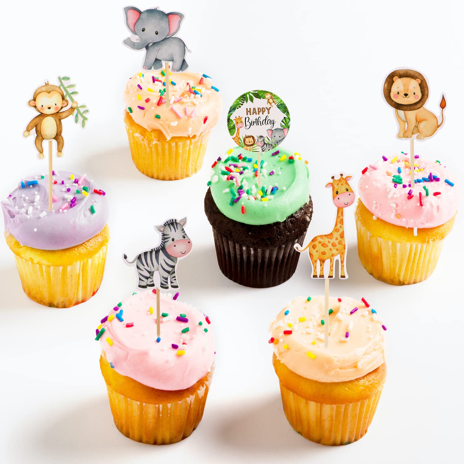 Lot De 49 Décorations De Gâteau D'Anniversaire Enfant - Kit De Décoration Cupcake, Gâteau - Figurines, Étoiles, Cœurs En Plastique Coloré