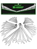 30-Piece Combination Wrench Set, Metric (6mm-24mm) & SAE (1''-1/4