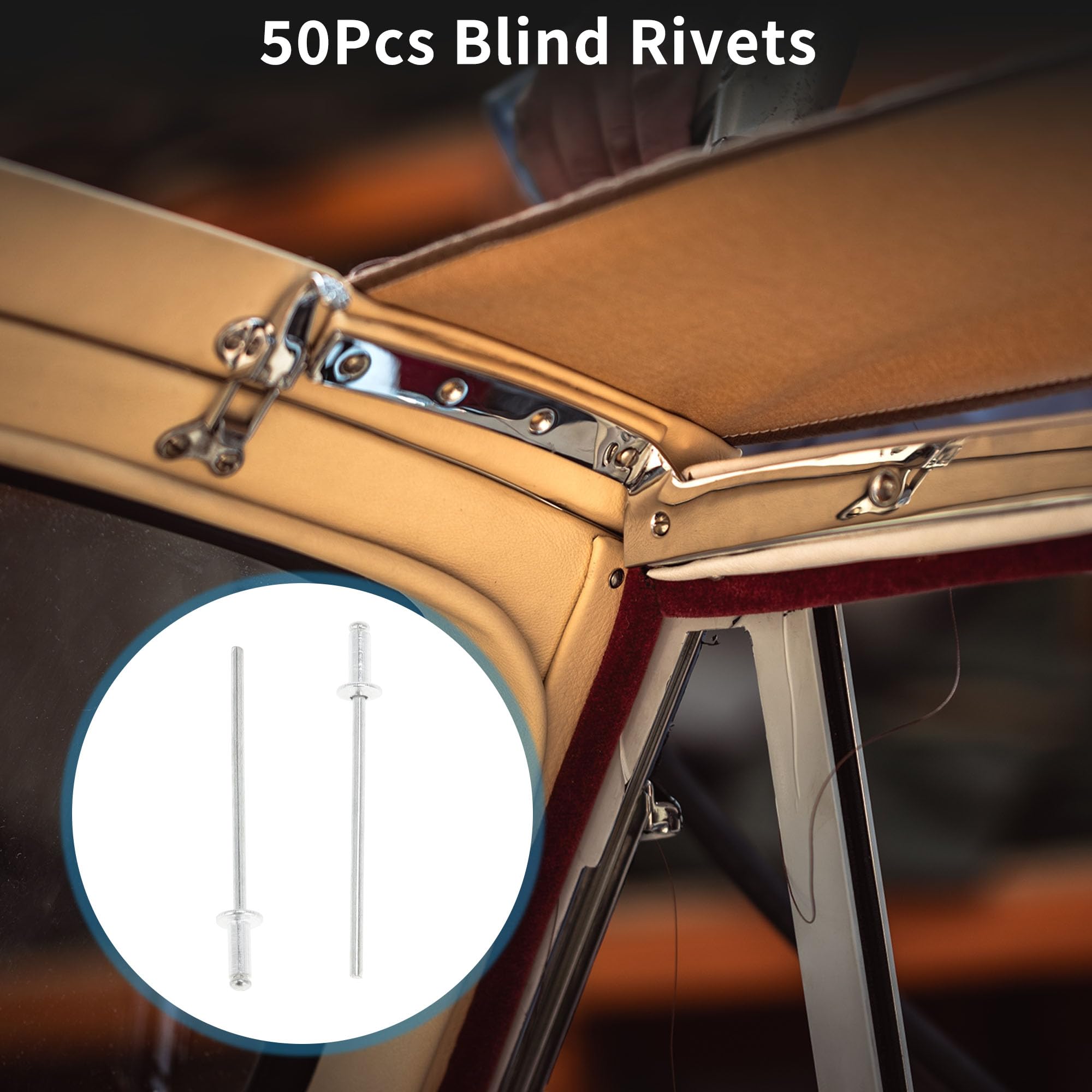 Dome Head Large Flange Blind Rivets srebrny odcień 50 sztuk 2,4 mm średnica uchwytu 4 mm długość uchwytu 5 mm średnica kołnierza ze stopu aluminium żelazo
