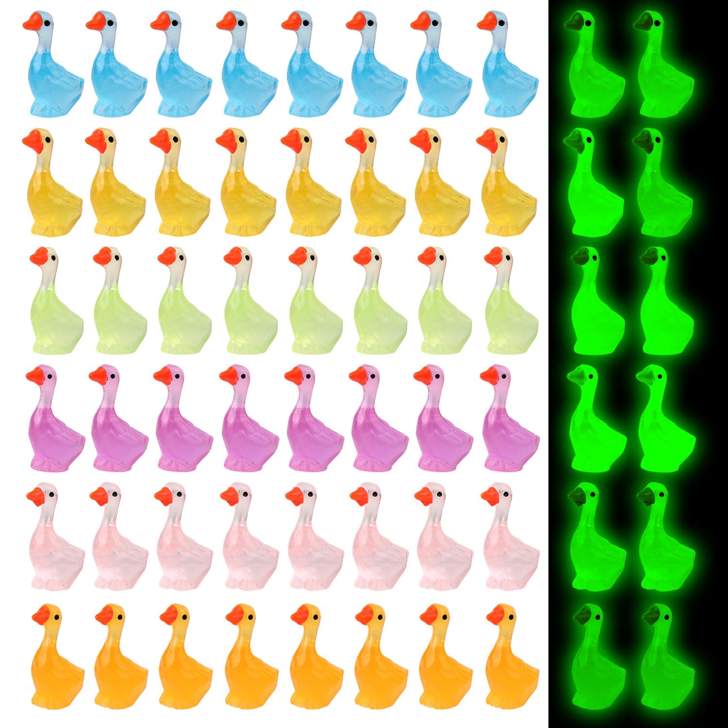 Tinoaly 60pcs Mini Tiny Goose Statues