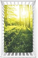 Vista 1 de Sábanas bajeras ajustables para cuna pequeña con temática natural, sábanas portátiles para cuna para niños pequeños, sábana para colchón de cuna