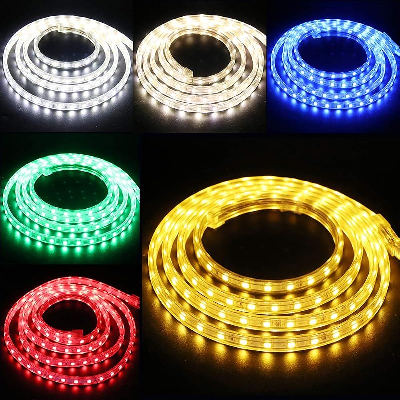 XUNATA RGB LED Szalag 2m, IP65 Vízálló, 230V, 60 LED/m, 24 Gombos Távirányítóval - Beltéri/Kültéri Dekoráció Karácsonyra, Partikra