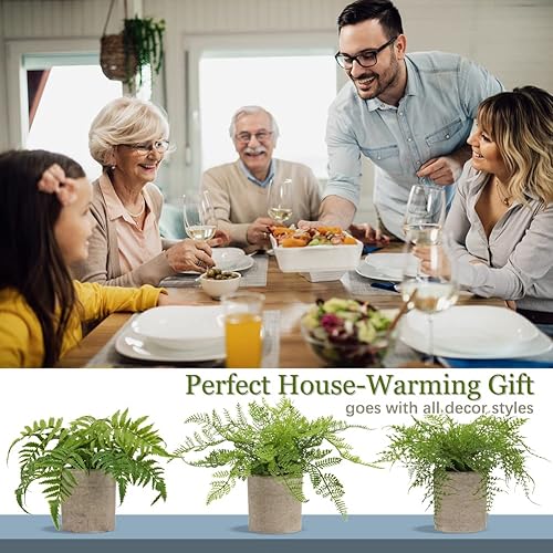 Miniatura 2 de Pequeñas plantas falsas en maceta, decoración artificial, helechos de seda, plantas de imitación en macetas para el hogar, sala de estar,