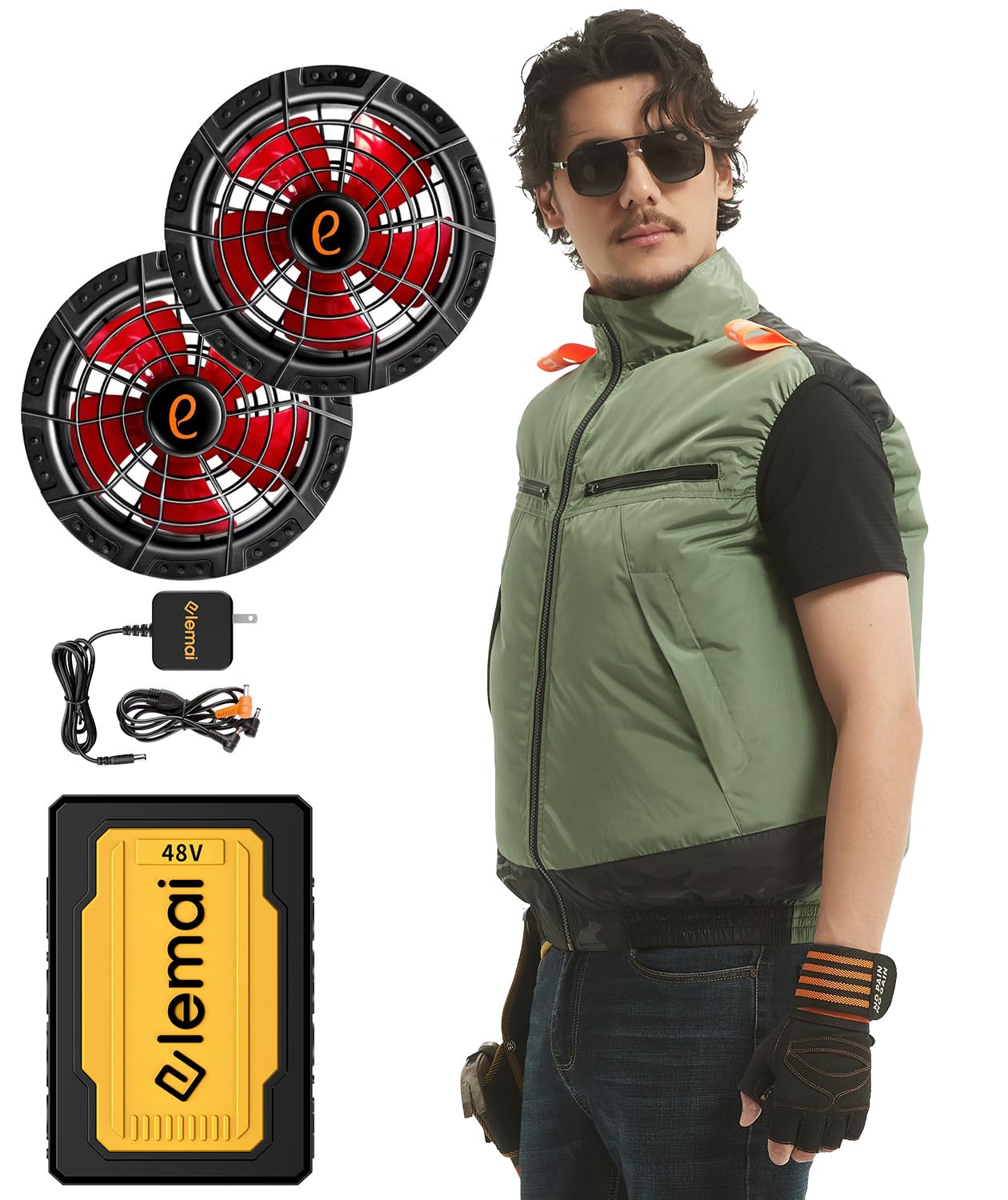 Amazon.co.jp: [elemai] 2025年NEWモデル フアン付きベスト48V高電圧
