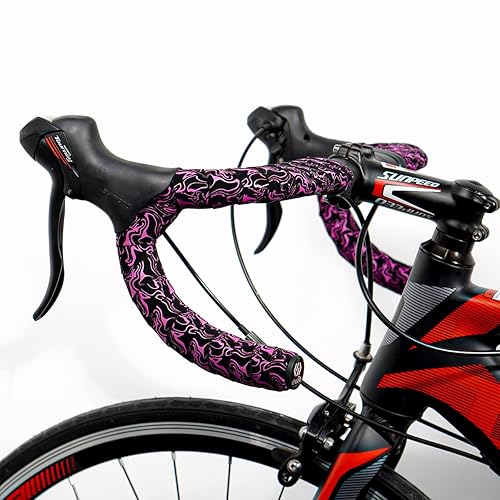 Miniatura 2 de Chooee Cinta de manillar de bicicleta de carretera, cinta de barra de bicicleta de 2 piezas, púrpura