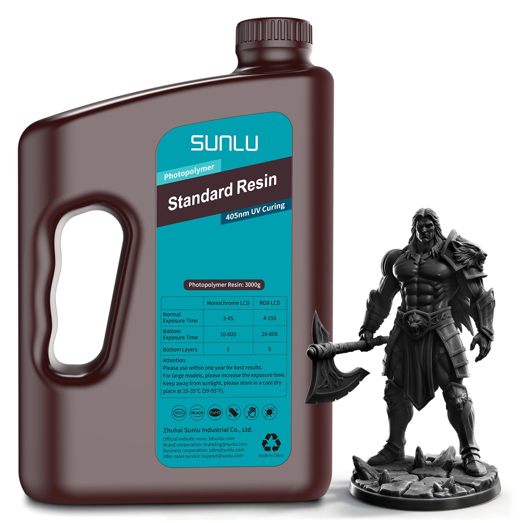 SUNLU 3D Printer Resin, Standard 3D Resin Quick Drying Resin for LCD DLP SLA 3D Printers, Black-image-7