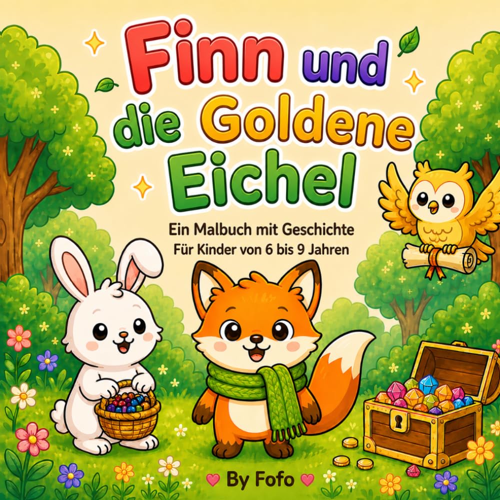Finn und die Goldene Eichel: Ein Malbuch mit Geschichte für Kinder (Die Abenteuer von Finn)