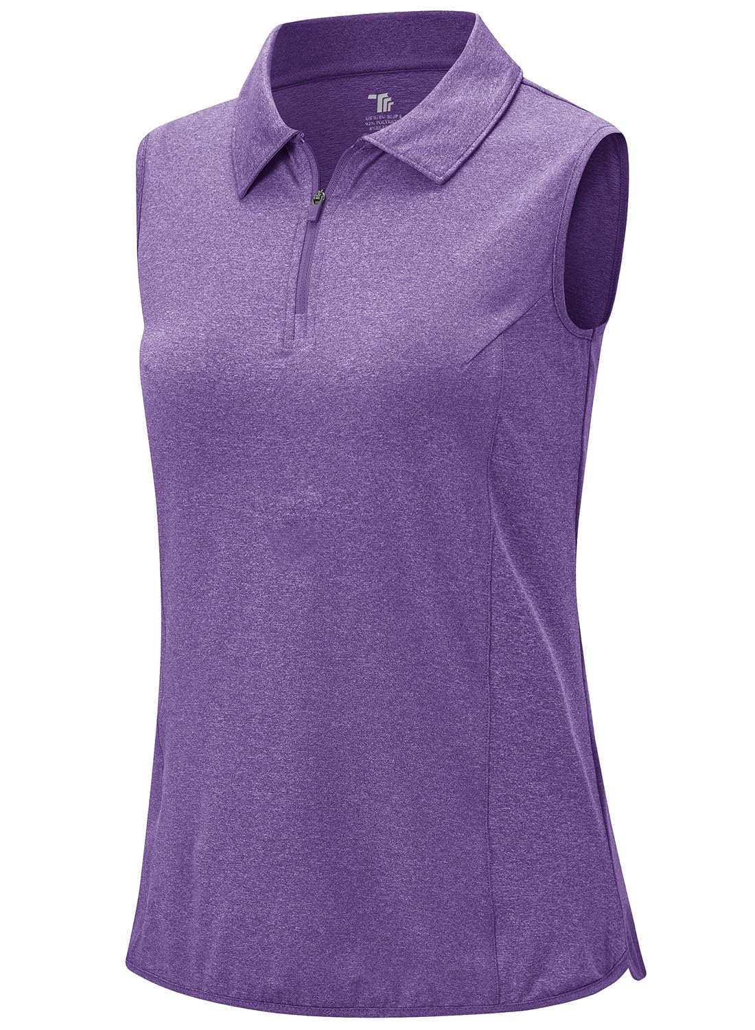 BGOWATU Women's Sleeveless Golf Polo Shirts 1/4 Zip Tennis Tank Tops with Collar UV Protection Quick Dry